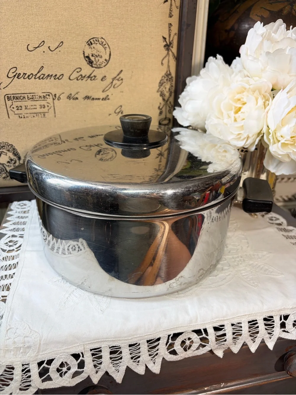 Vintage Revereware copper core stainless steel cookpot large pan